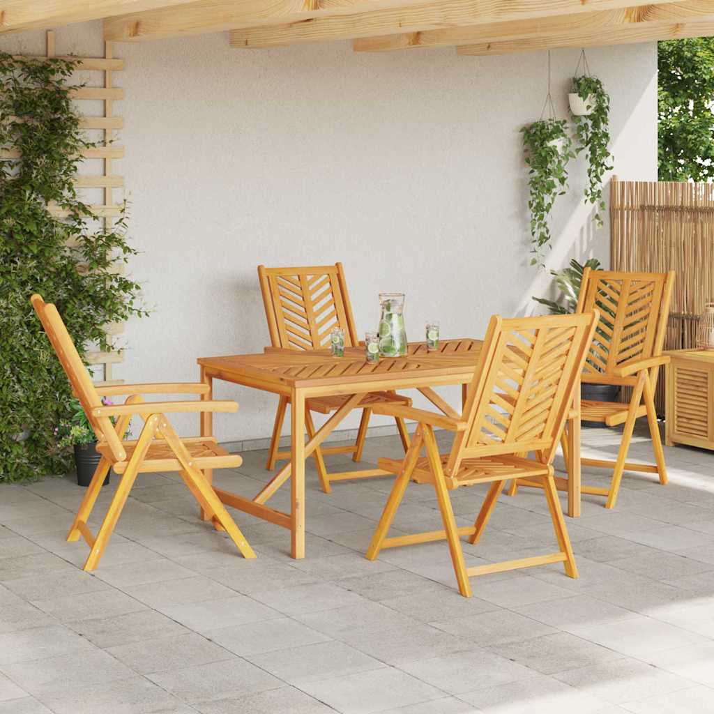 vidaXL Garden Dining Set 5 pcs Brown Solid Acacia Wood - 150 x 90 x 74 cm - 23639