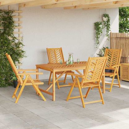vidaXL Garden Dining Set 5 pcs Brown Solid Acacia Wood - 150 x 90 x 74 cm - 23639