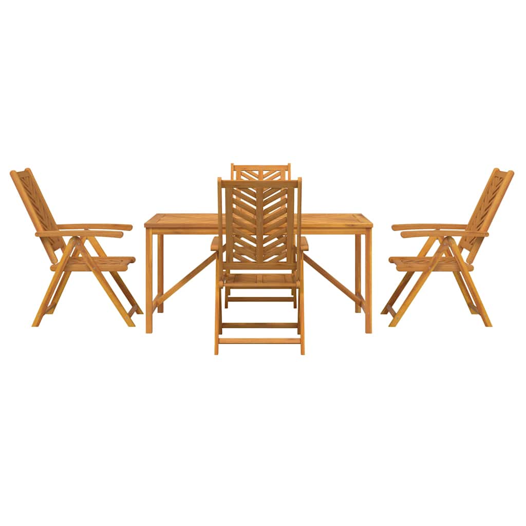 vidaXL Garden Dining Set 5 pcs Brown Solid Acacia Wood - 150 x 90 x 74 cm - 23639