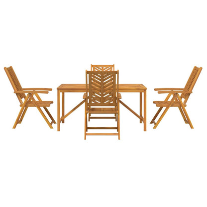 vidaXL Garden Dining Set 5 pcs Brown Solid Acacia Wood - 150 x 90 x 74 cm - 23639