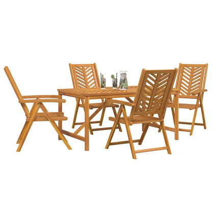 vidaXL Garden Dining Set 5 pcs Brown Solid Acacia Wood - 150 x 90 x 74 cm - 23639