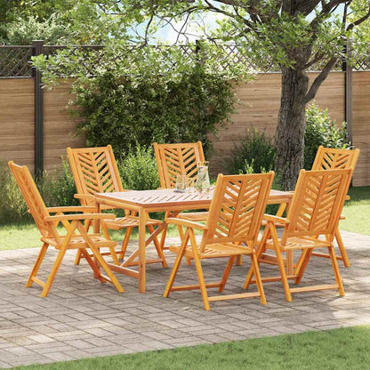 vidaXL Garden Dining Set 7 pcs Brown Solid Acacia Wood - 150 x 90 x 74 cm - 23650