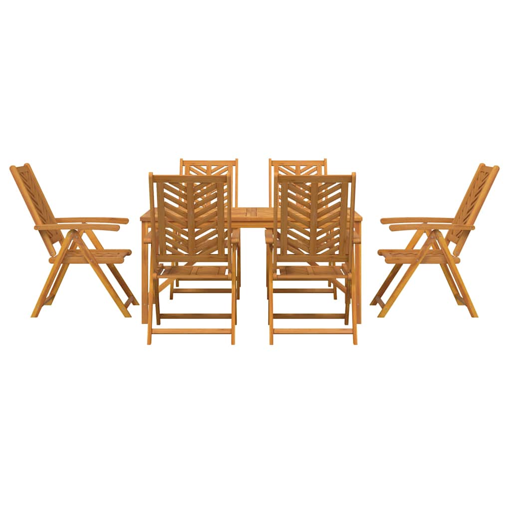 vidaXL Garden Dining Set 7 pcs Brown Solid Acacia Wood - 150 x 90 x 74 cm - 23650