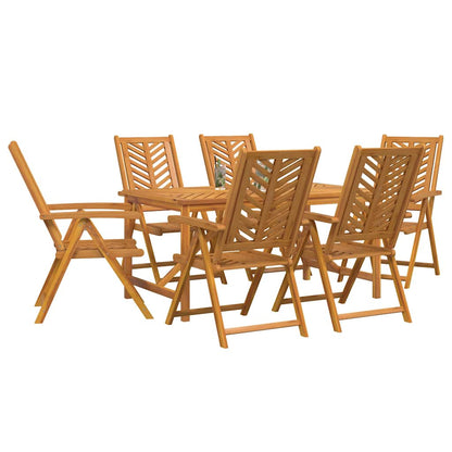 vidaXL Garden Dining Set 7 pcs Brown Solid Acacia Wood - 150 x 90 x 74 cm - 23650