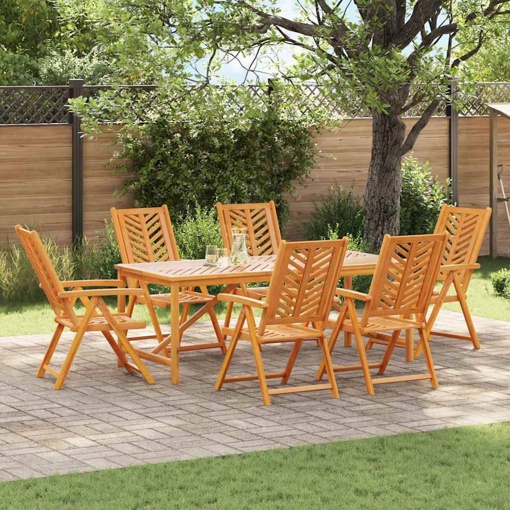 vidaXL Garden Dining Set 7 pcs Brown Solid Acacia Wood - 200 x 90 x 74 cm - 23659