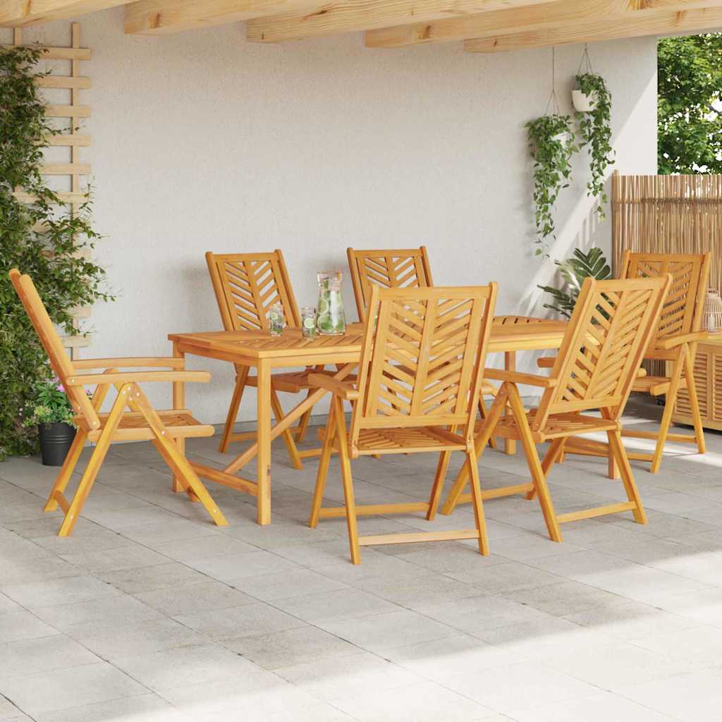 vidaXL Garden Dining Set 7 pcs Brown Solid Acacia Wood - 200 x 90 x 74 cm - 23659