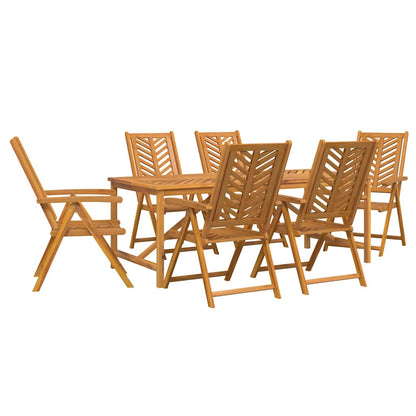vidaXL Garden Dining Set 7 pcs Brown Solid Acacia Wood - 200 x 90 x 74 cm - 23659