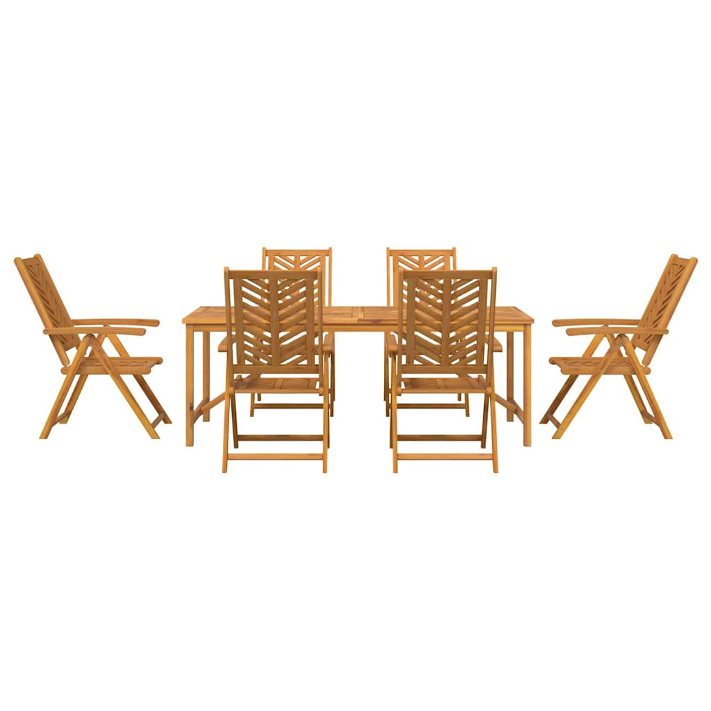 vidaXL Garden Dining Set 7 pcs Brown Solid Acacia Wood - 200 x 90 x 74 cm - 23659