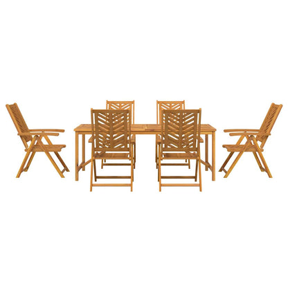 vidaXL Garden Dining Set 7 pcs Brown Solid Acacia Wood - 200 x 90 x 74 cm - 23659