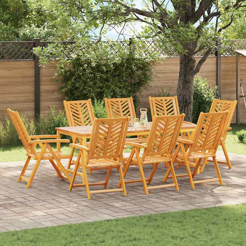 vidaXL Garden Dining Set 9 pcs Brown Solid Acacia Wood - 200 x 90 x 74 cm - 23660