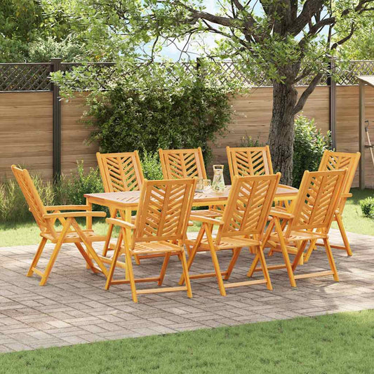 vidaXL Garden Dining Set 9 pcs Brown Solid Acacia Wood - 200 x 90 x 74 cm - 23660