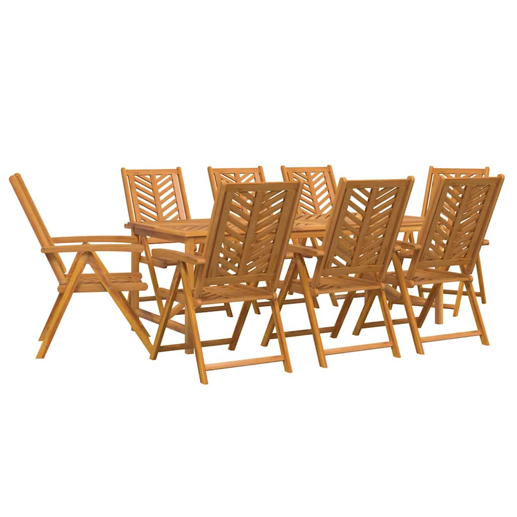 vidaXL Garden Dining Set 9 pcs Brown Solid Acacia Wood - 200 x 90 x 74 cm - 23660