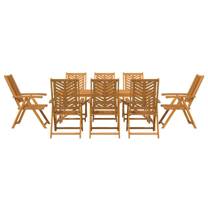 vidaXL Garden Dining Set 9 pcs Brown Solid Acacia Wood - 200 x 90 x 74 cm - 23660