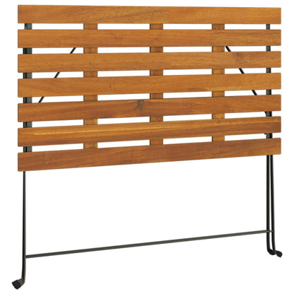 vidaXL Folding Bistro Table 100x54x71 cm Solid Wood Acacia and Steel - Brown