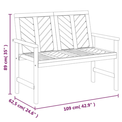 vidaXL Garden Bench 109 cm Solid Wood Acacia - Brown
