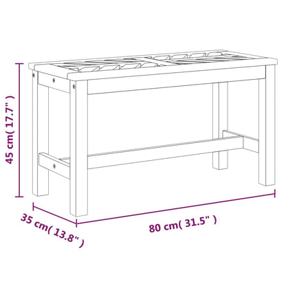 vidaXL Garden Bench 80 cm Solid Wood Acacia - Brown - 80 x 35 x 45 cm
