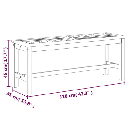 vidaXL Garden Bench 110 cm Solid Wood Acacia - Brown - 110 x 35 x 45 cm