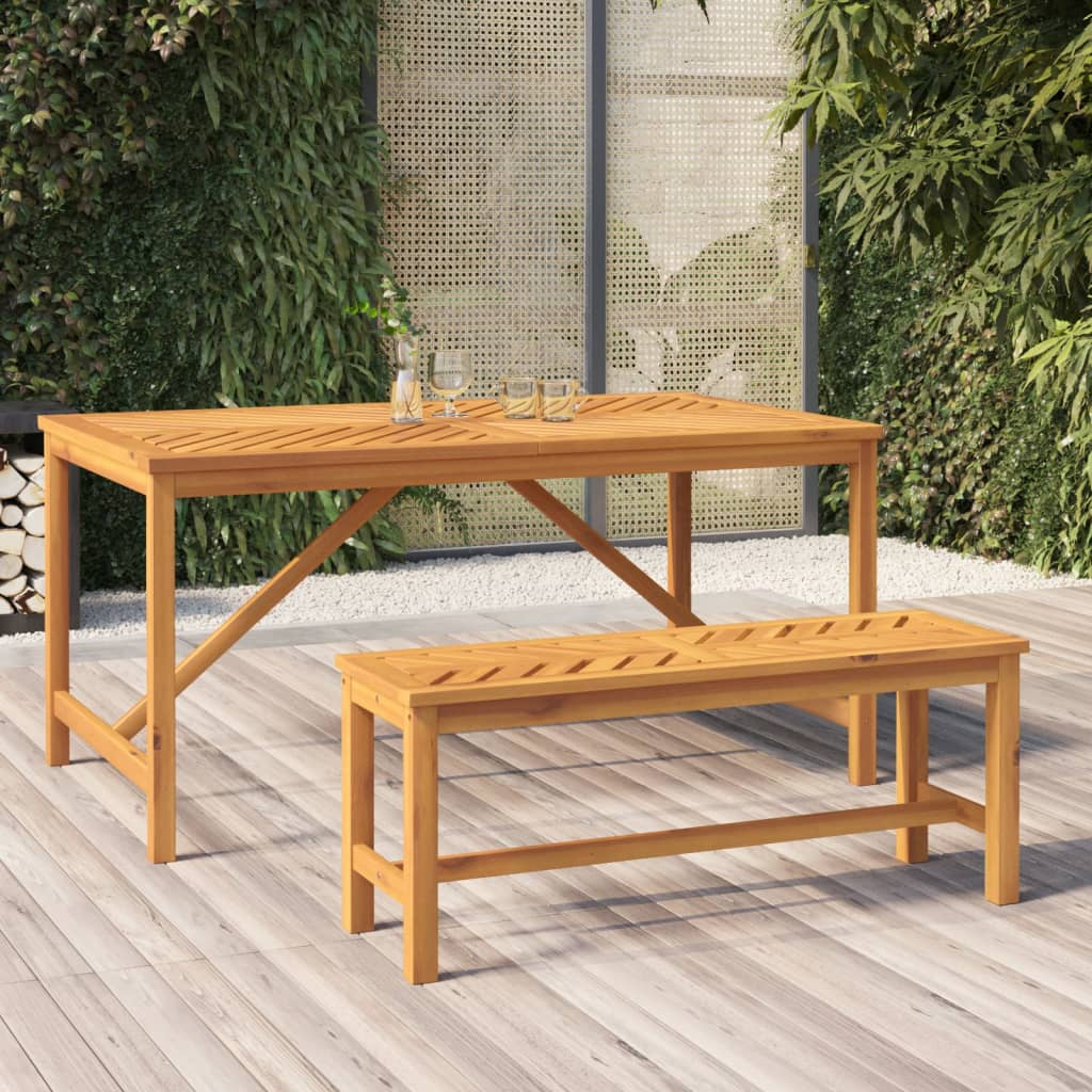 vidaXL Garden Bench 110 cm Solid Wood Acacia - Brown - 110 x 35 x 45 cm