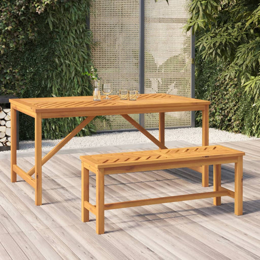 vidaXL Garden Bench 110 cm Solid Wood Acacia - Brown - 110 x 35 x 45 cm