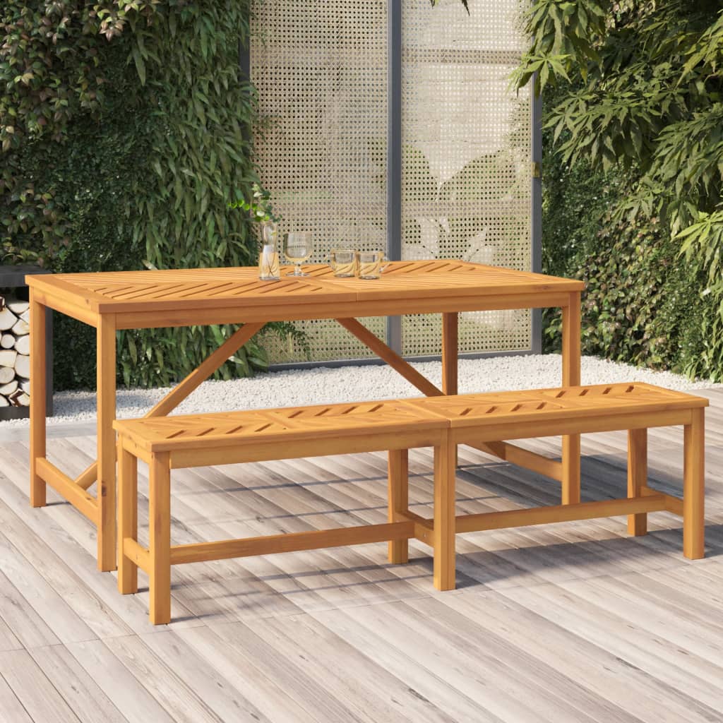 vidaXL Garden Bench 150 cm Solid Wood Acacia - Brown - 150 x 35 x 45 cm