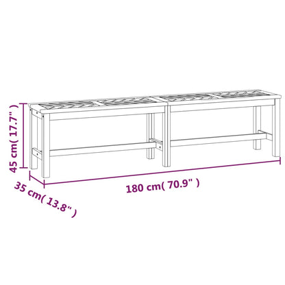 vidaXL Garden Bench 180 cm Solid Wood Acacia - Brown - 180 x 35 x 45 cm