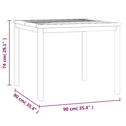vidaXL Garden Dining Table 90x90x74 cm Solid Wood Acacia - Brown
