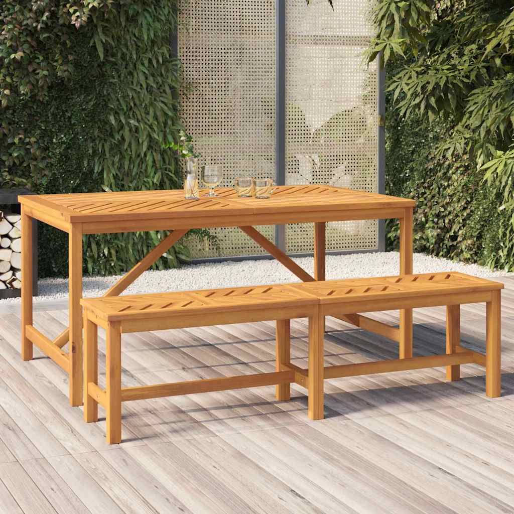 vidaXL Garden Dining Table 150x90x74 cm Solid Wood Acacia - Brown