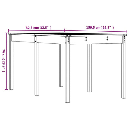 vidaXL Garden Table 159.5x82.5x76 cm Solid Wood Douglas - Brown