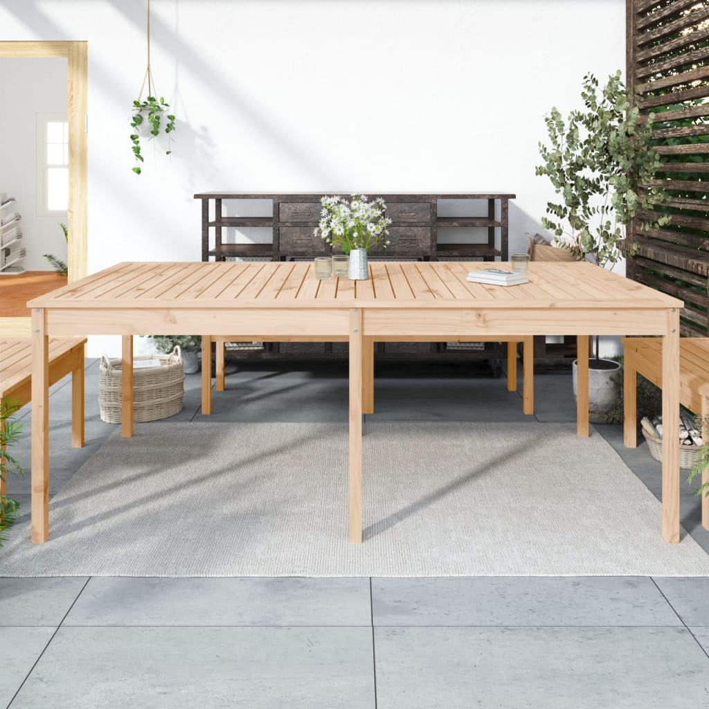 vidaXL Garden Table 203.5x100x76 cm Solid Wood Pine - Brown