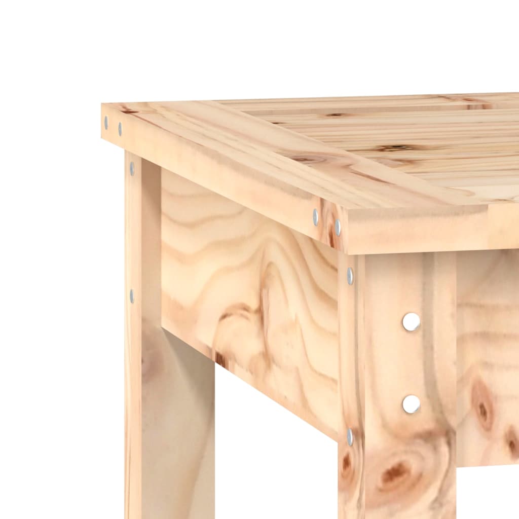 vidaXL Garden Bench | Natural pine | Solid pine wood | Compact | Simplistic - Brown - 50 x 44 x 45 cm