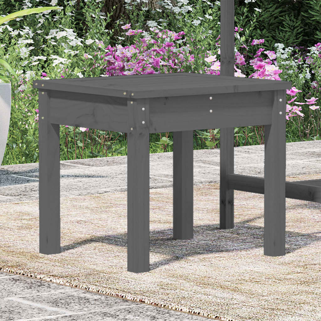 vidaXL Garden Bench | Grey | Solid Pine Wood | Standard | Durable | Garden Bench - 50 x 44 x 45 cm