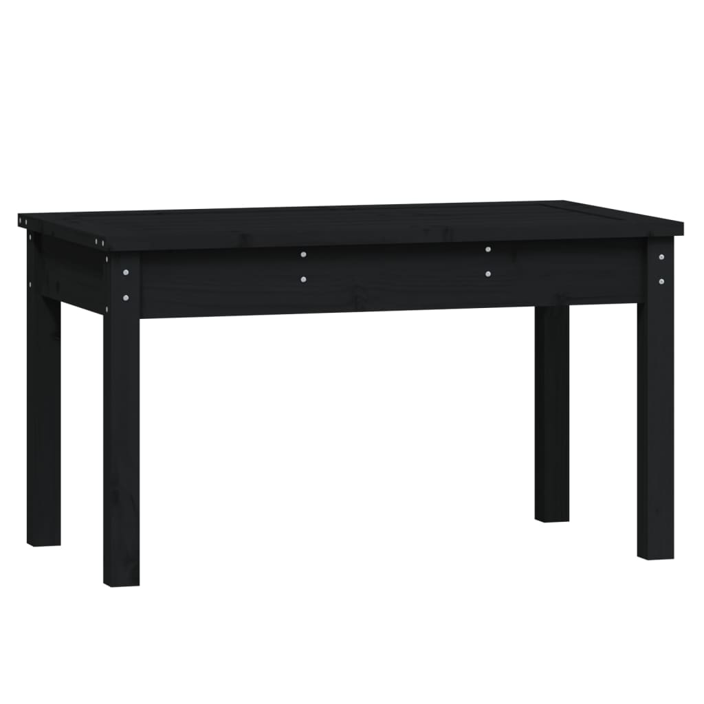 vidaXL Garden Bench | Black | Solid Pine Wood | Compact | Sturdy | Garden Bench - 80 x 44 x 45 cm