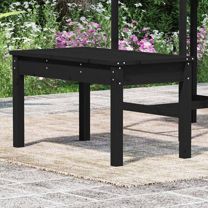 vidaXL Garden Bench | Black | Solid Pine Wood | Compact | Sturdy | Garden Bench - 80 x 44 x 45 cm