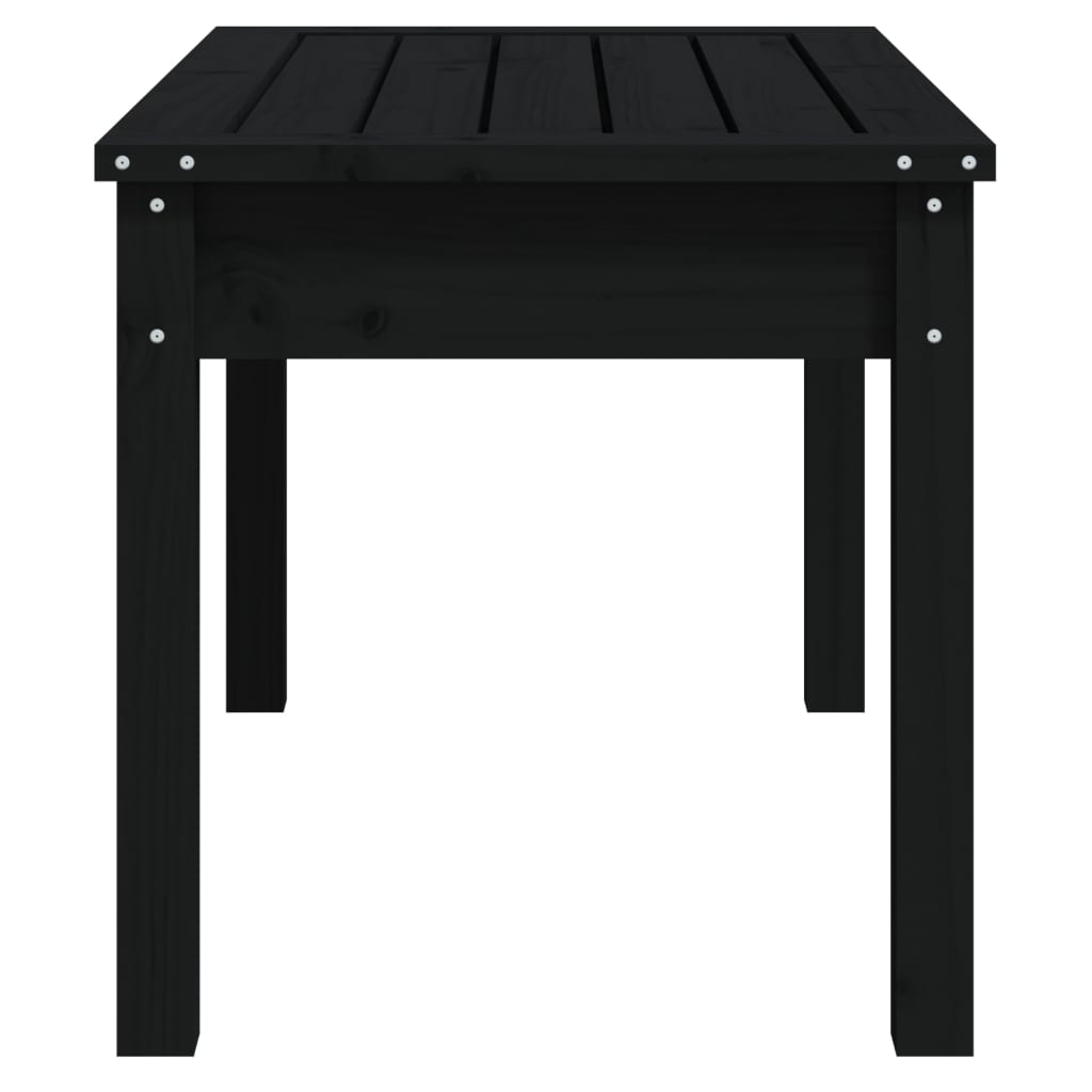 vidaXL Garden Bench | Black | Solid Pine Wood | Compact | Sturdy | Garden Bench - 80 x 44 x 45 cm