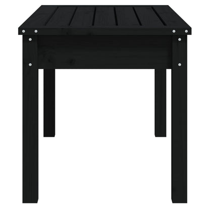 vidaXL Garden Bench | Black | Solid Pine Wood | Compact | Sturdy | Garden Bench - 80 x 44 x 45 cm