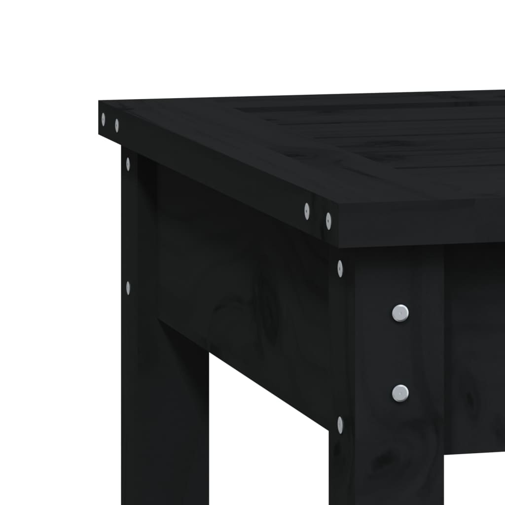 vidaXL Garden Bench | Black | Solid Pine Wood | Compact | Sturdy | Garden Bench - 80 x 44 x 45 cm