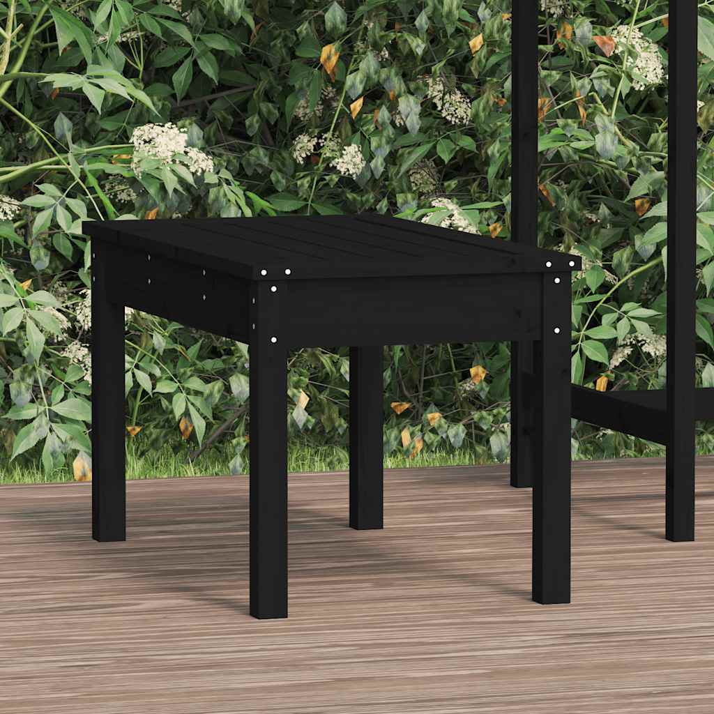 vidaXL Garden Bench | Black | Solid Pine Wood | Compact | Sturdy | Garden Bench - 80 x 44 x 45 cm