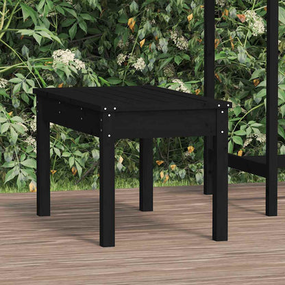 vidaXL Garden Bench | Black | Solid Pine Wood | Compact | Sturdy | Garden Bench - 80 x 44 x 45 cm
