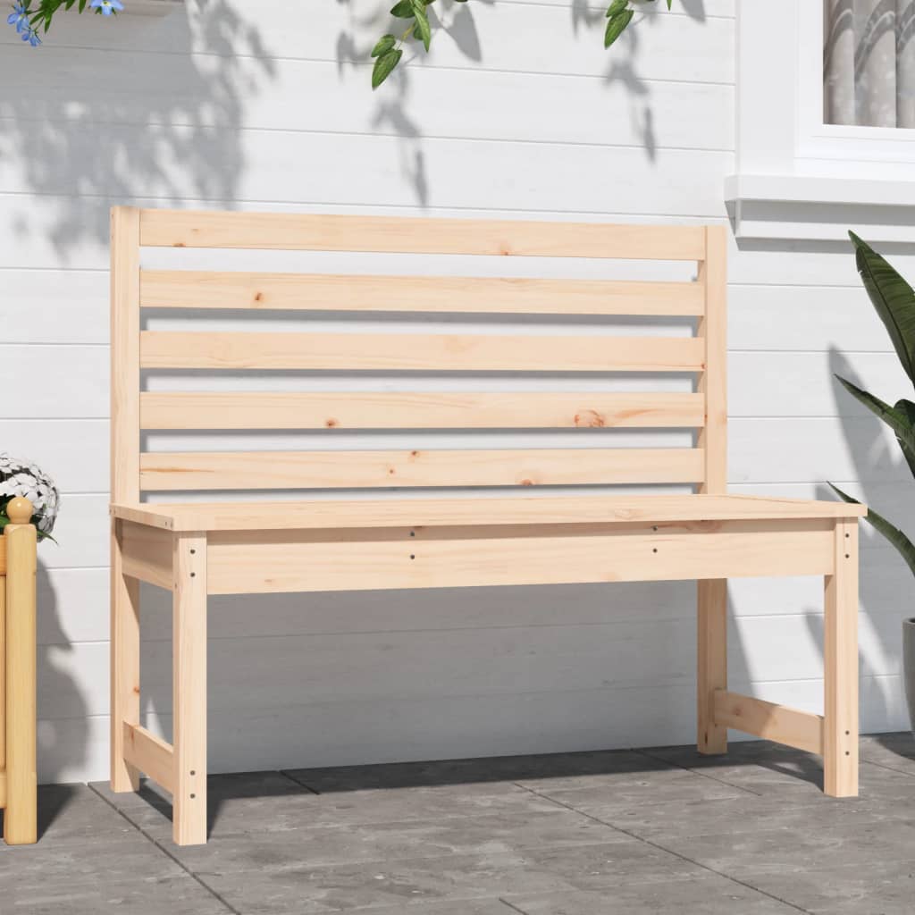 vidaXL Garden Bench 109 cm Solid Wood Pine - Brown - 109 x 48 x 91.5 cm