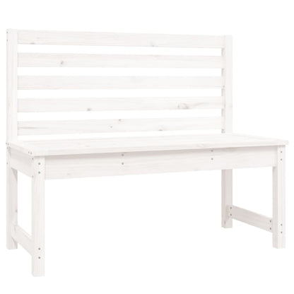vidaXL Garden Bench White 109 cm Solid Wood Pine - 109 x 48 x 91.5 cm