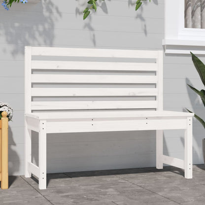 vidaXL Garden Bench White 109 cm Solid Wood Pine - 109 x 48 x 91.5 cm