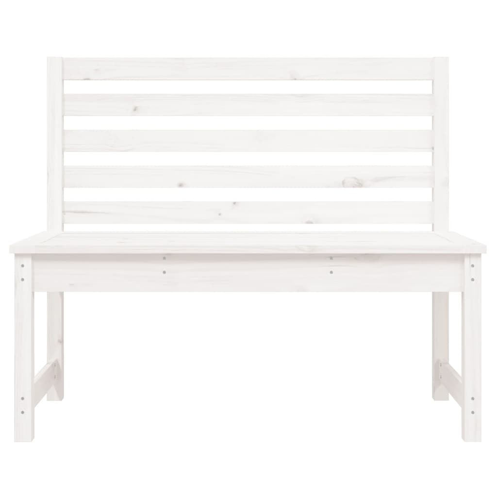 vidaXL Garden Bench White 109 cm Solid Wood Pine - 109 x 48 x 91.5 cm