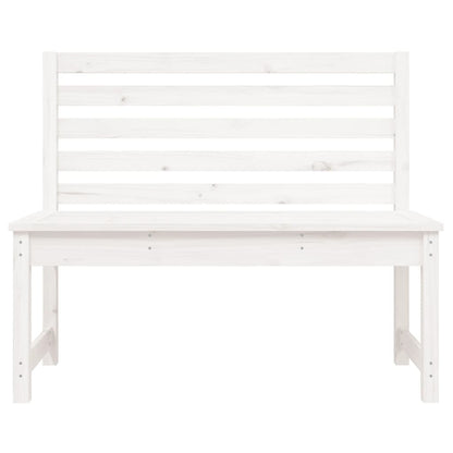 vidaXL Garden Bench White 109 cm Solid Wood Pine - 109 x 48 x 91.5 cm