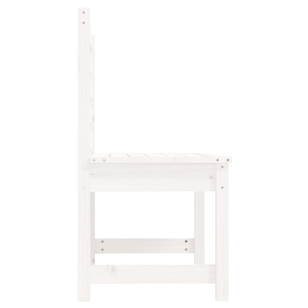 vidaXL Garden Bench White 109 cm Solid Wood Pine - 109 x 48 x 91.5 cm