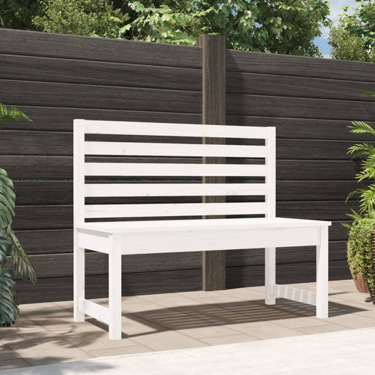 vidaXL Garden Bench White 109 cm Solid Wood Pine - 109 x 48 x 91.5 cm