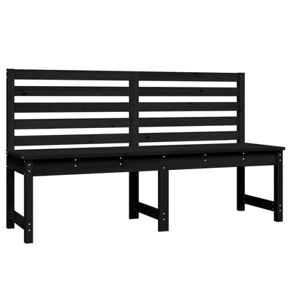 vidaXL Garden Bench Black 157.5 cm Solid Wood Pine - 157.5 x 48 x 91.5 cm