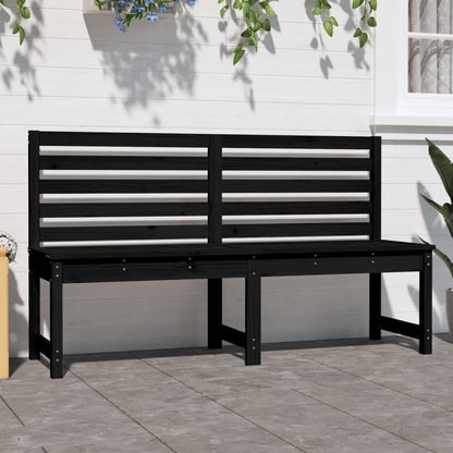 vidaXL Garden Bench Black 157.5 cm Solid Wood Pine - 157.5 x 48 x 91.5 cm