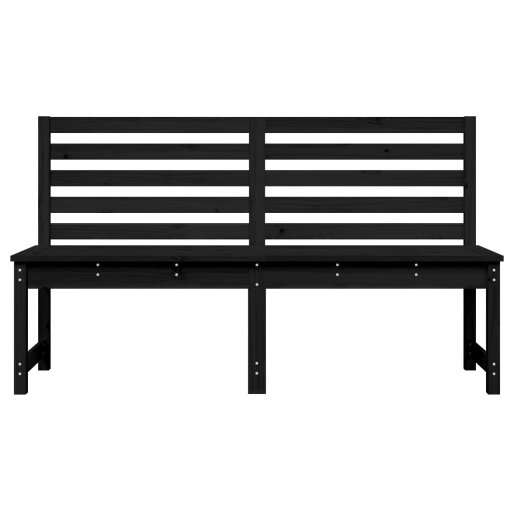 vidaXL Garden Bench Black 157.5 cm Solid Wood Pine - 157.5 x 48 x 91.5 cm