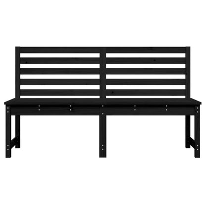 vidaXL Garden Bench Black 157.5 cm Solid Wood Pine - 157.5 x 48 x 91.5 cm