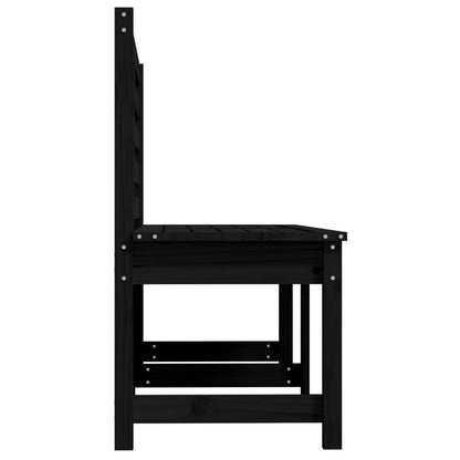 vidaXL Garden Bench Black 157.5 cm Solid Wood Pine - 157.5 x 48 x 91.5 cm